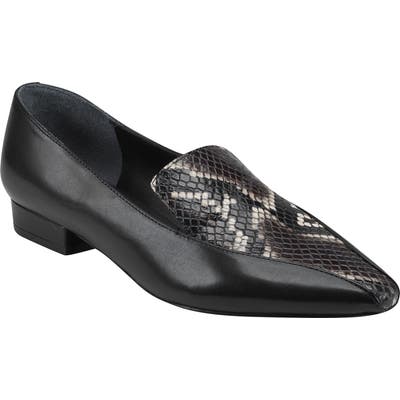 Sigerson Morrison Calida Snake Embossed Loafer, Black
