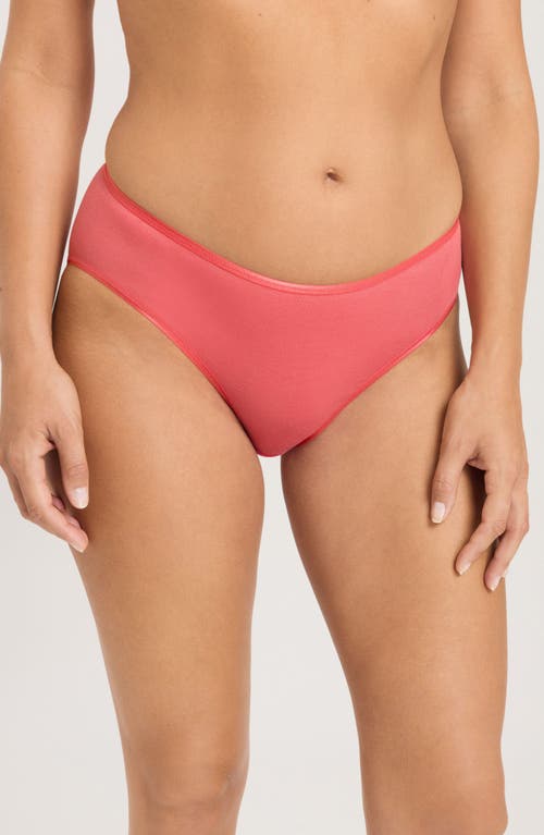 Shop Hanro Seamless Cotton High Cut Briefs In Porcelain Rose