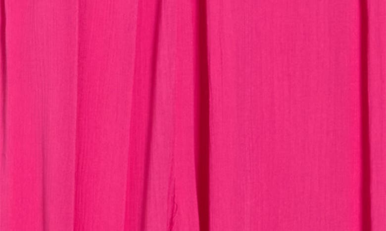 Shop Lovestitch V-neck Gauze Jumpsuit In Bright Pink
