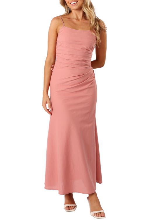 Petal And Pup Petal & Pup Axel Ruched Cotton Maxi Dress In Pink