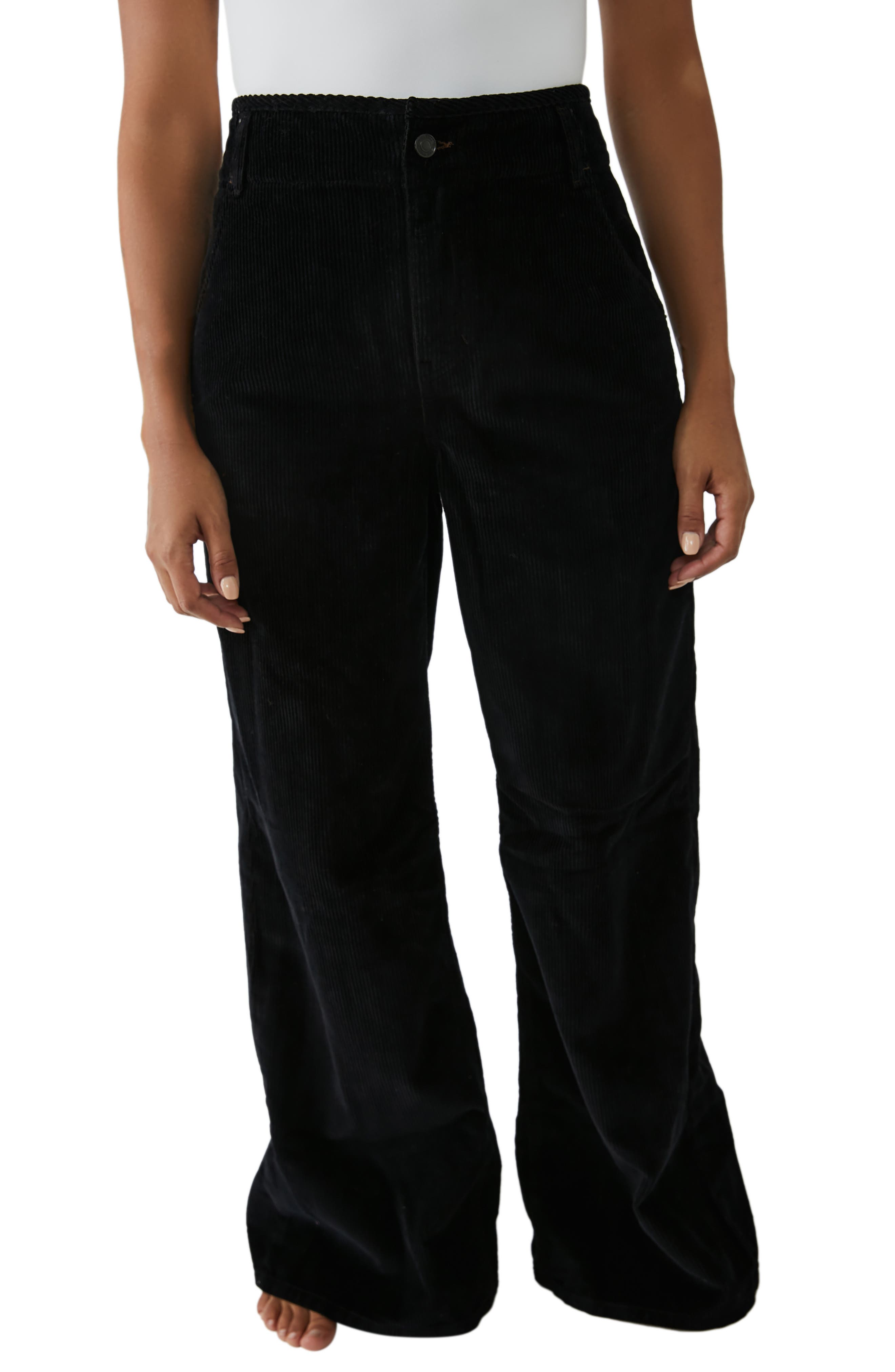 ladies black corduroy pants