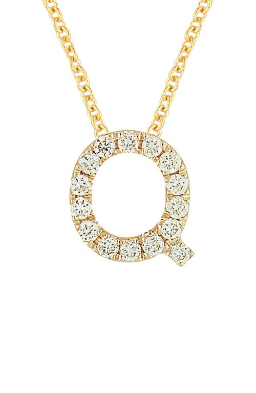 Bony Levy 18k Gold Pavé Diamond Initial Pendant Necklace In 18k Yellow Gold - Q