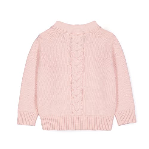 Hope & Henry Baby Cable Knit Cardigan Sweater, Infant In Light Pink