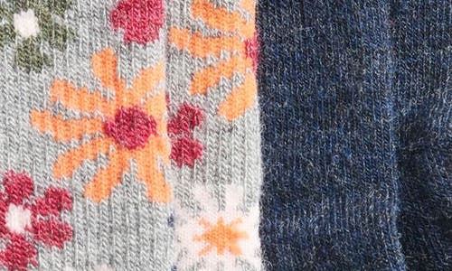 Shop Hue 2-pack Wool Blend Mini Crew Socks In Floral Pack