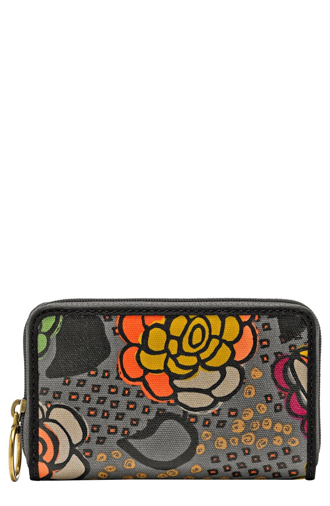Fossil 'KeyPer' Print Coated Canvas Zip Around Wallet Nordstrom