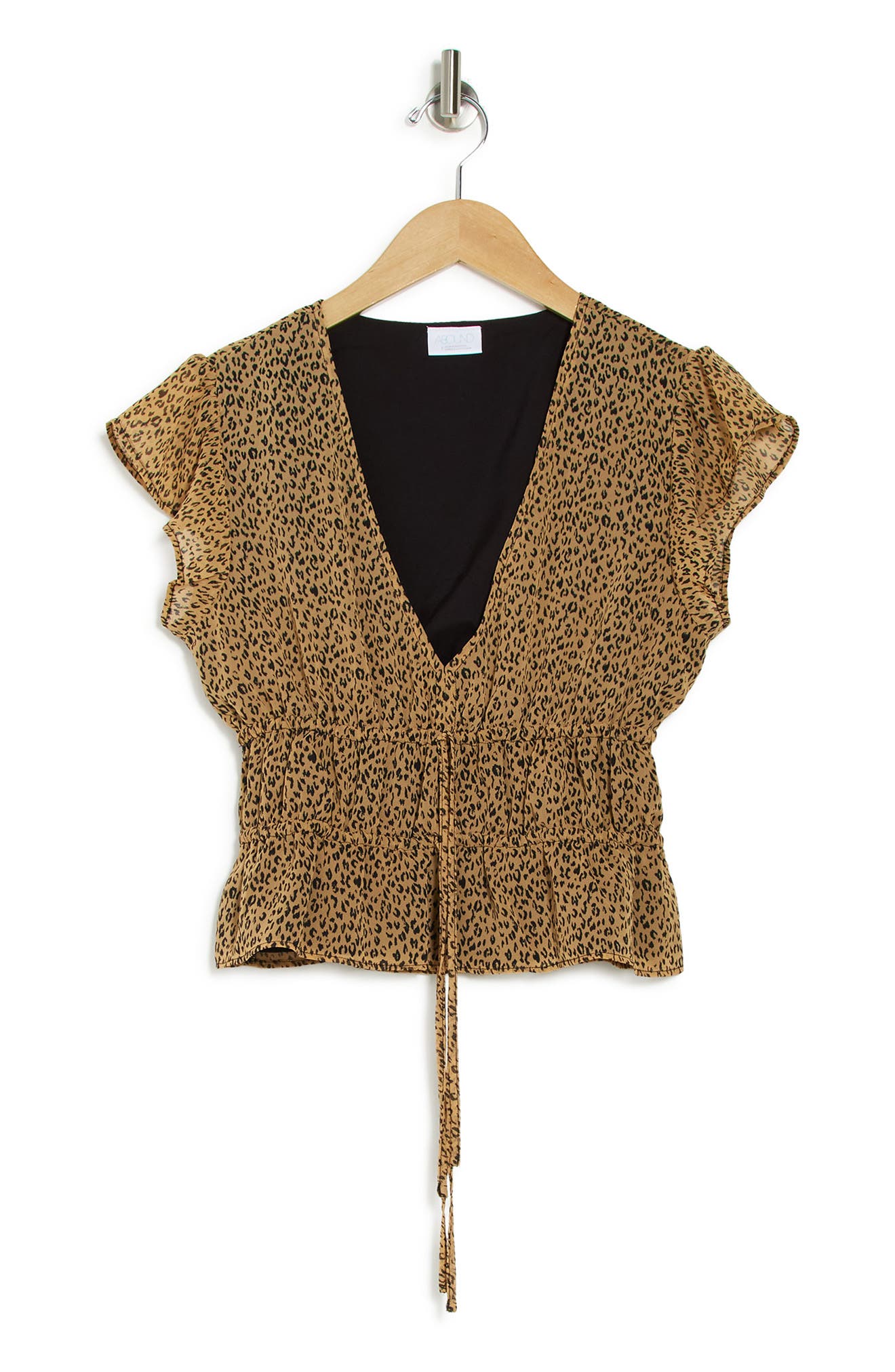 Abound Easy Chiffon Top In Tan Sketched Animal