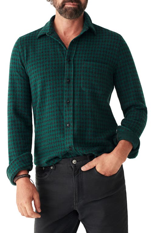 Faherty Legend Plaid Button-Up Sweater Shirt in Forest/Charcoal Gingham