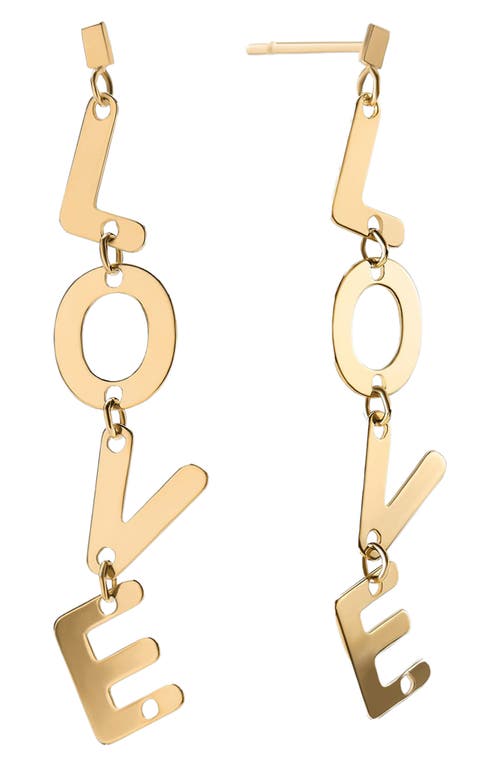 Lana Laser Love Drop Earrings in Yellow Gold at Nordstrom