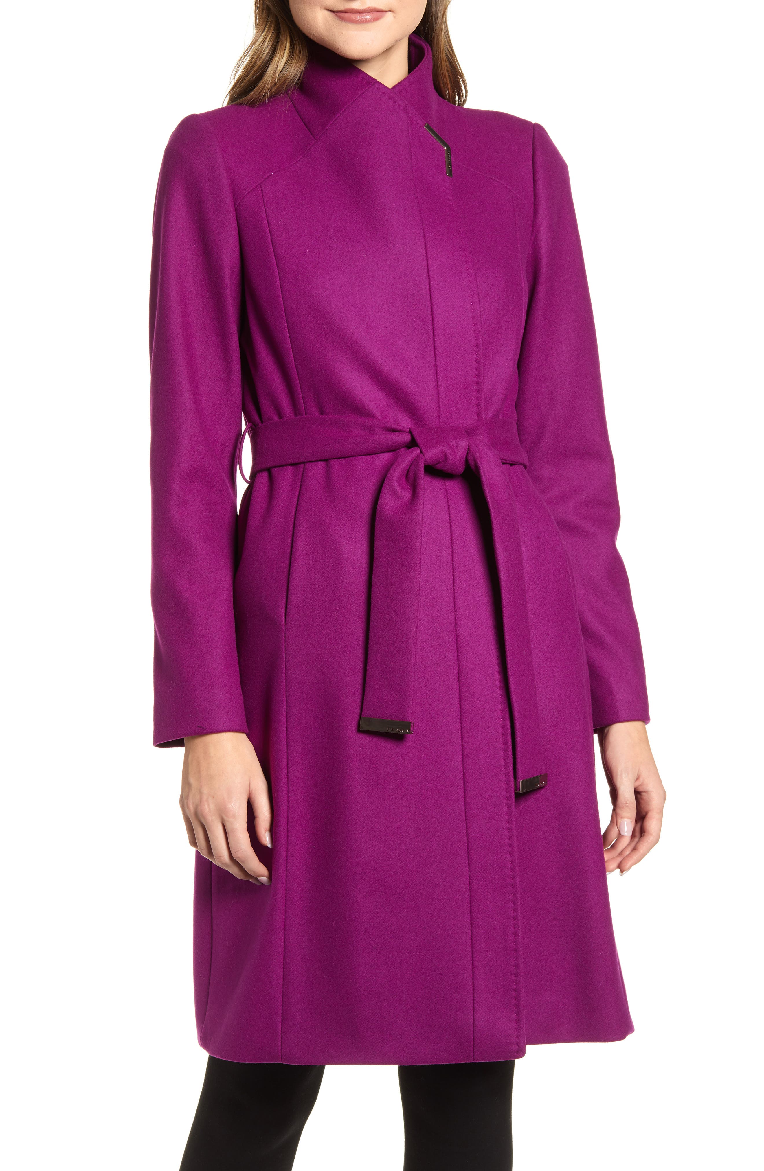 ted baker purple wool coat