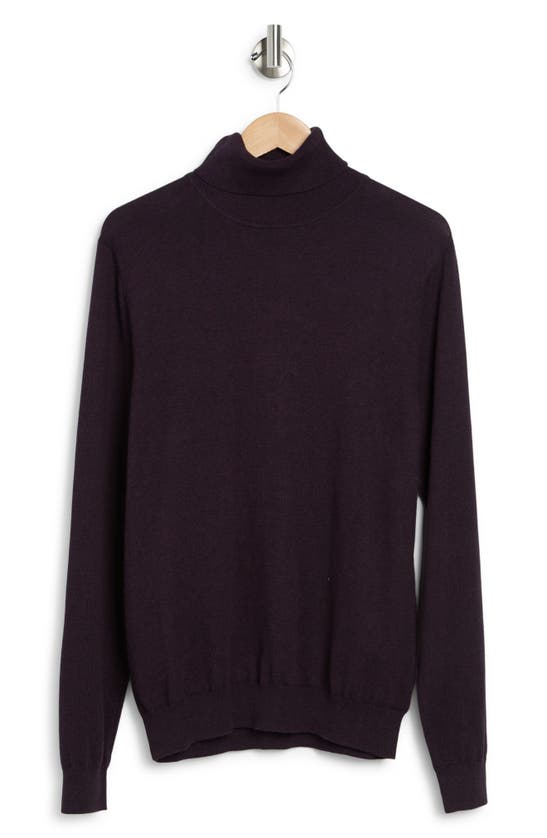 14th & Union Cotton Cashmere Blend Turtleneck In Purple Depth