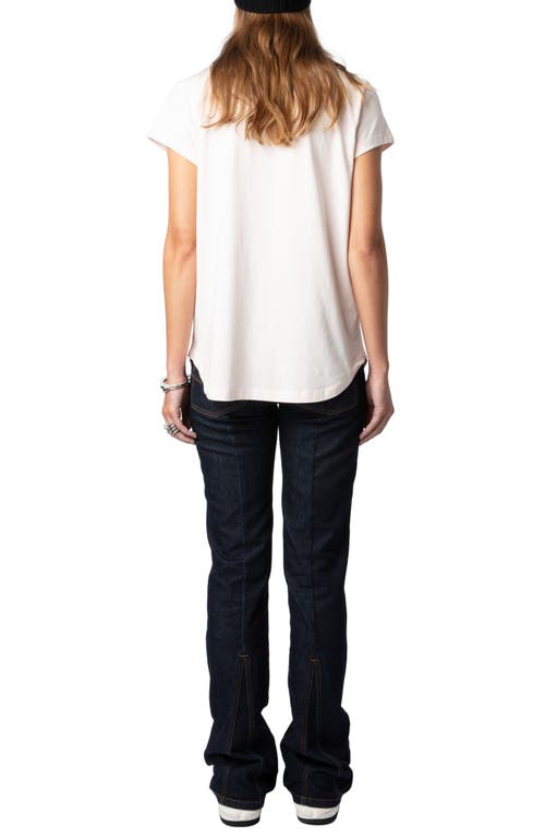 Shop Zadig & Voltaire Woop Telephone Embroidered Cotton Graphic T-shirt In Sweet