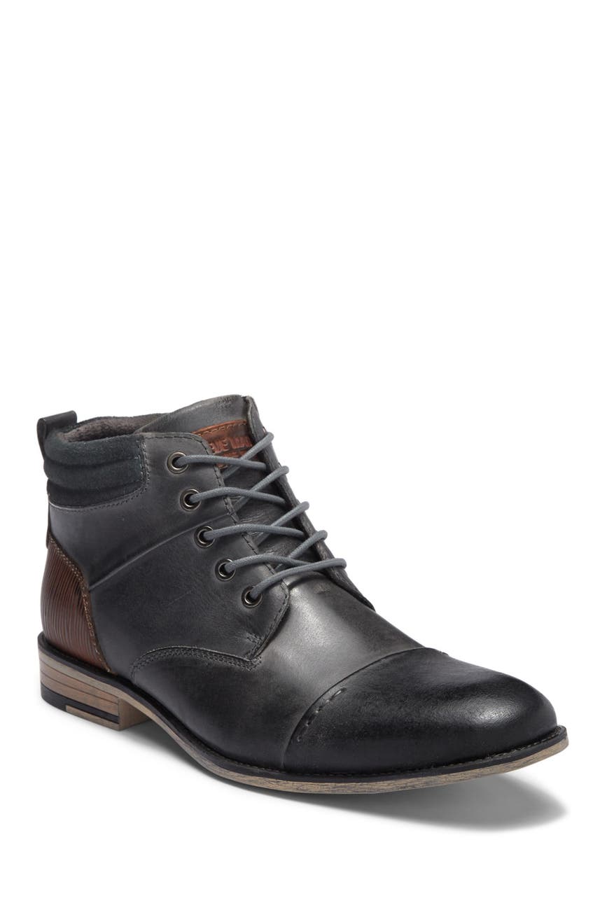 steve madden kontac leather cap toe boot
