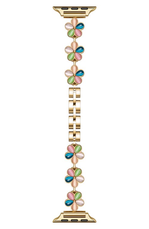 The Posh Tech June Flower Bracelet Apple Watch® Watchband In Gold Multi
