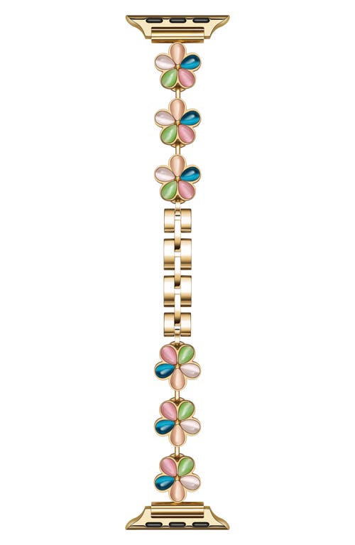 The Posh Tech June Flower Bracelet Apple Watch® Watchband in Gold Multi 