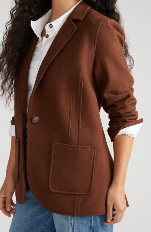 Universal Standard Kidjo Wool Blend Jacket In Custom Brown