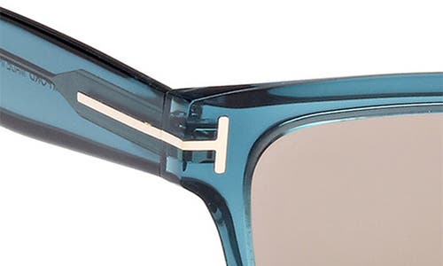 Shop Tom Ford Mikel 54mm Square Sunglasses In Shiny Aqua/roviex Mirror