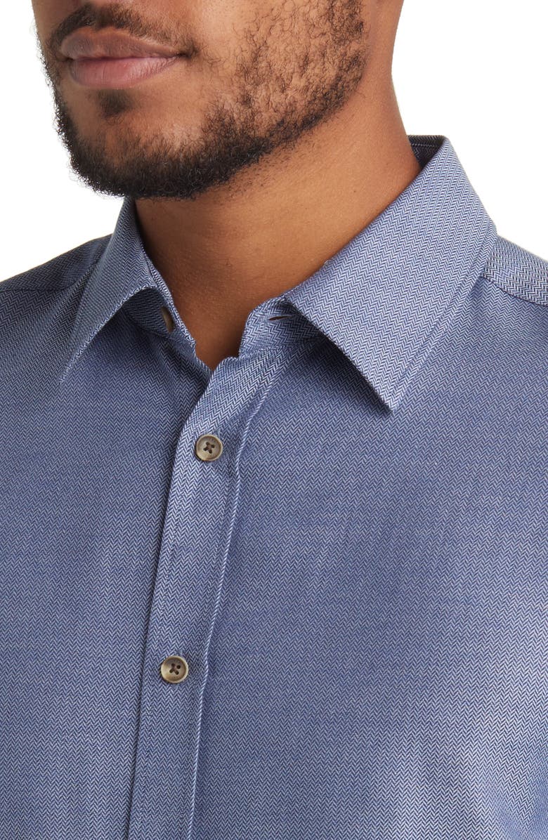 Ted Baker London Crotone Herringbone Cotton Button-Up Shirt | Nordstrom