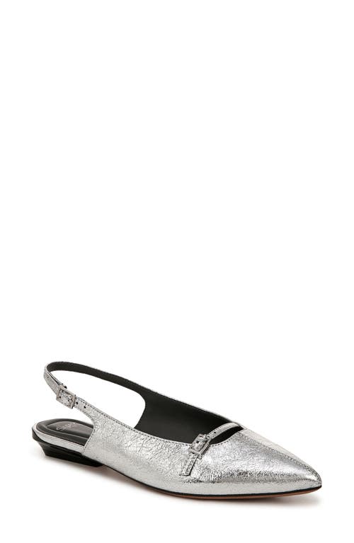 Shop Sarto By Franco Sarto Emma Slingback Pointed Toe Flat In Silver