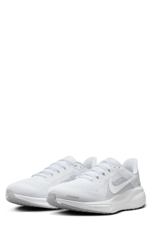 Shop Nike Air Zoom Pegasus 41 Running Shoe In White/platinum/silver