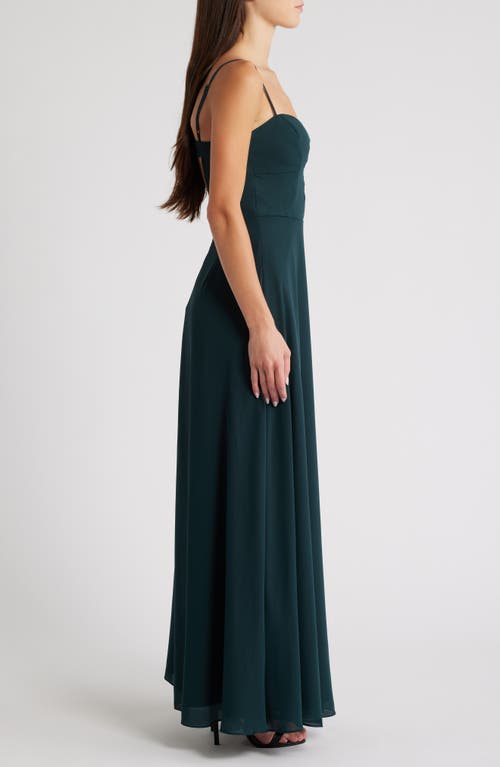 Shop Lulus Stunning Grace Chiffon Gown In Emerald Green