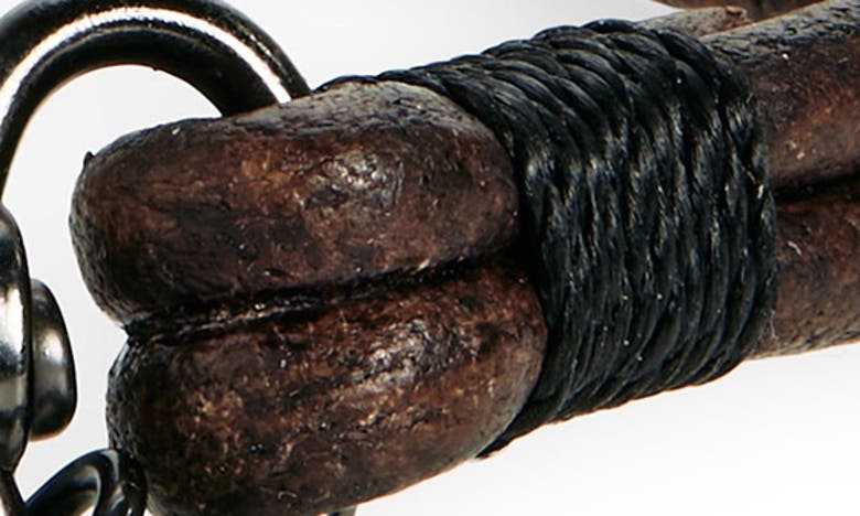Shop Caputo & Co Craftman Leather Bracelet In Dark Brown