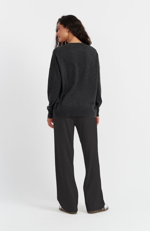 Shop Chinti & Parker Wool & Cashmere Wide Leg Track Pant In Charcoal