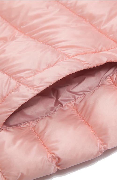 Shop Rokka&rolla Kids' Ultra Light Quilt Packable Down Jacket In Sweet Pink