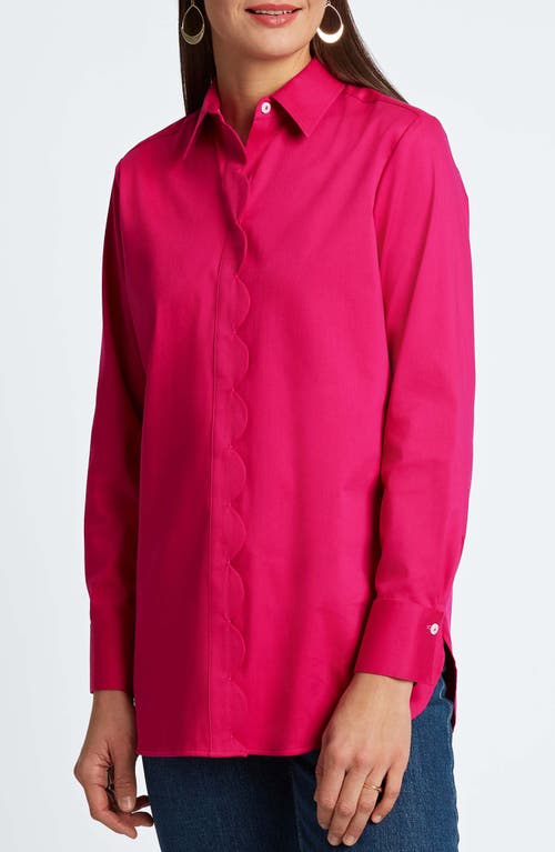 FOXCROFT FOXCROFT LAYLA SATEEN BUTTON-UP SHIRT 