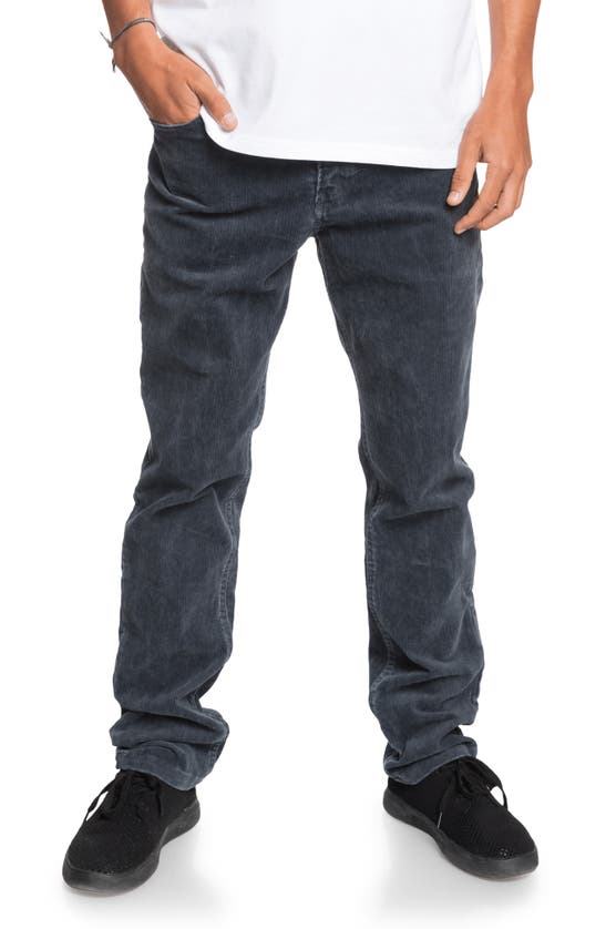 Quiksilver Kracker Straight Fit Corduroy Pants In Black