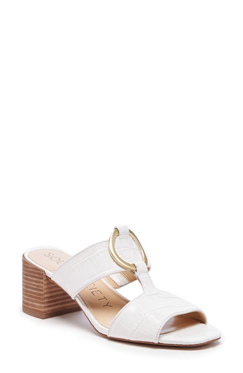 Sole Society Slonah Slide Sandal in Fresh White Leather