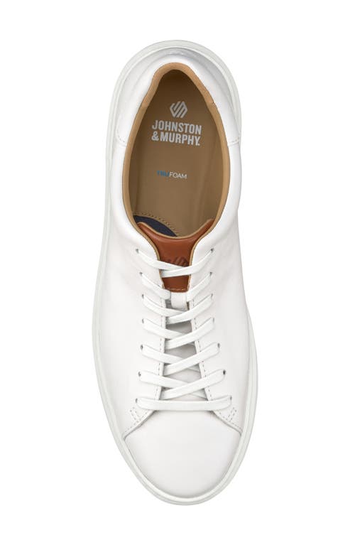 Johnston & Murphy Anders Sneaker In White Full Grain