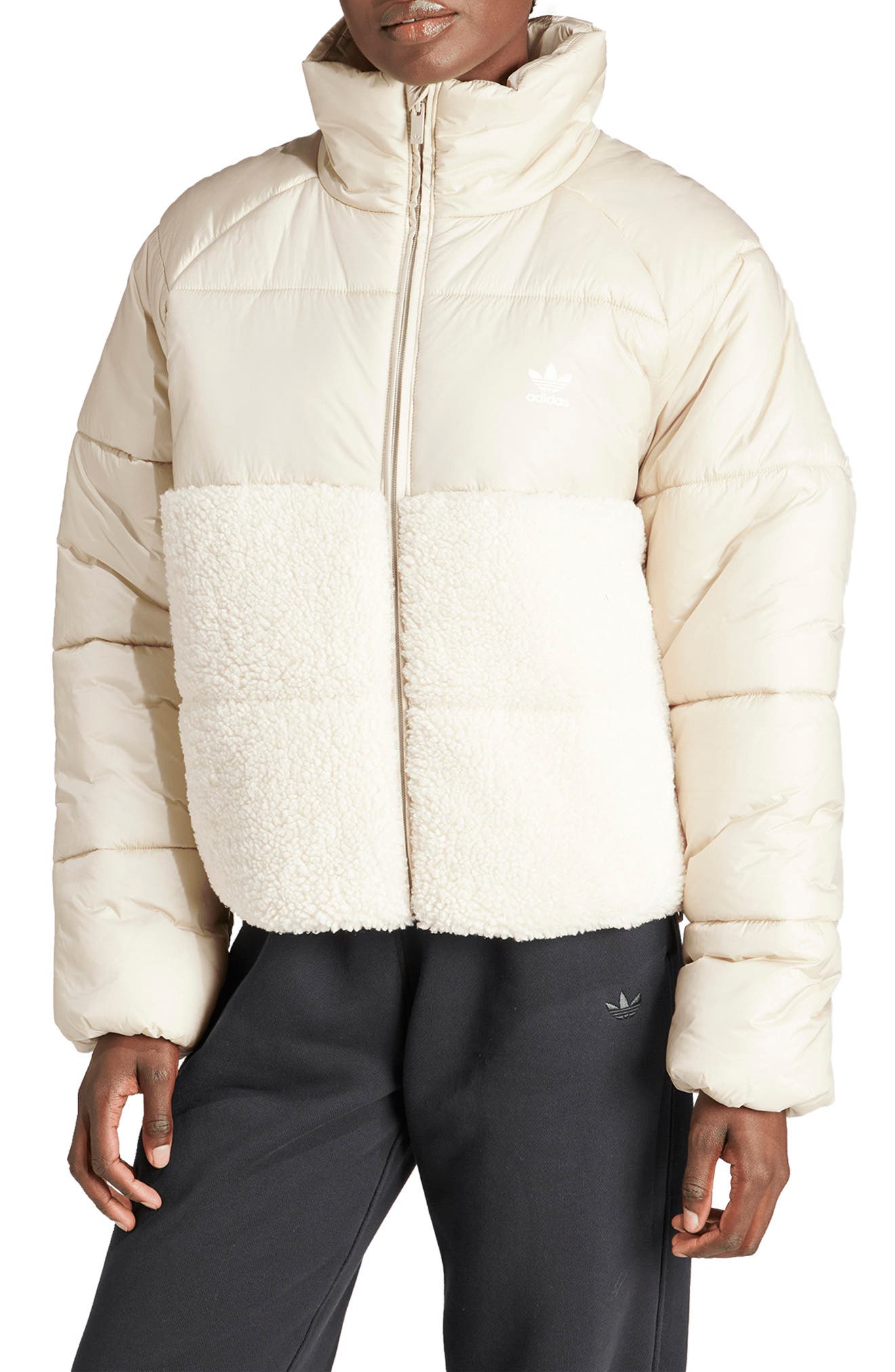 Woolrich zip-up hooded padded coat - Neutrals