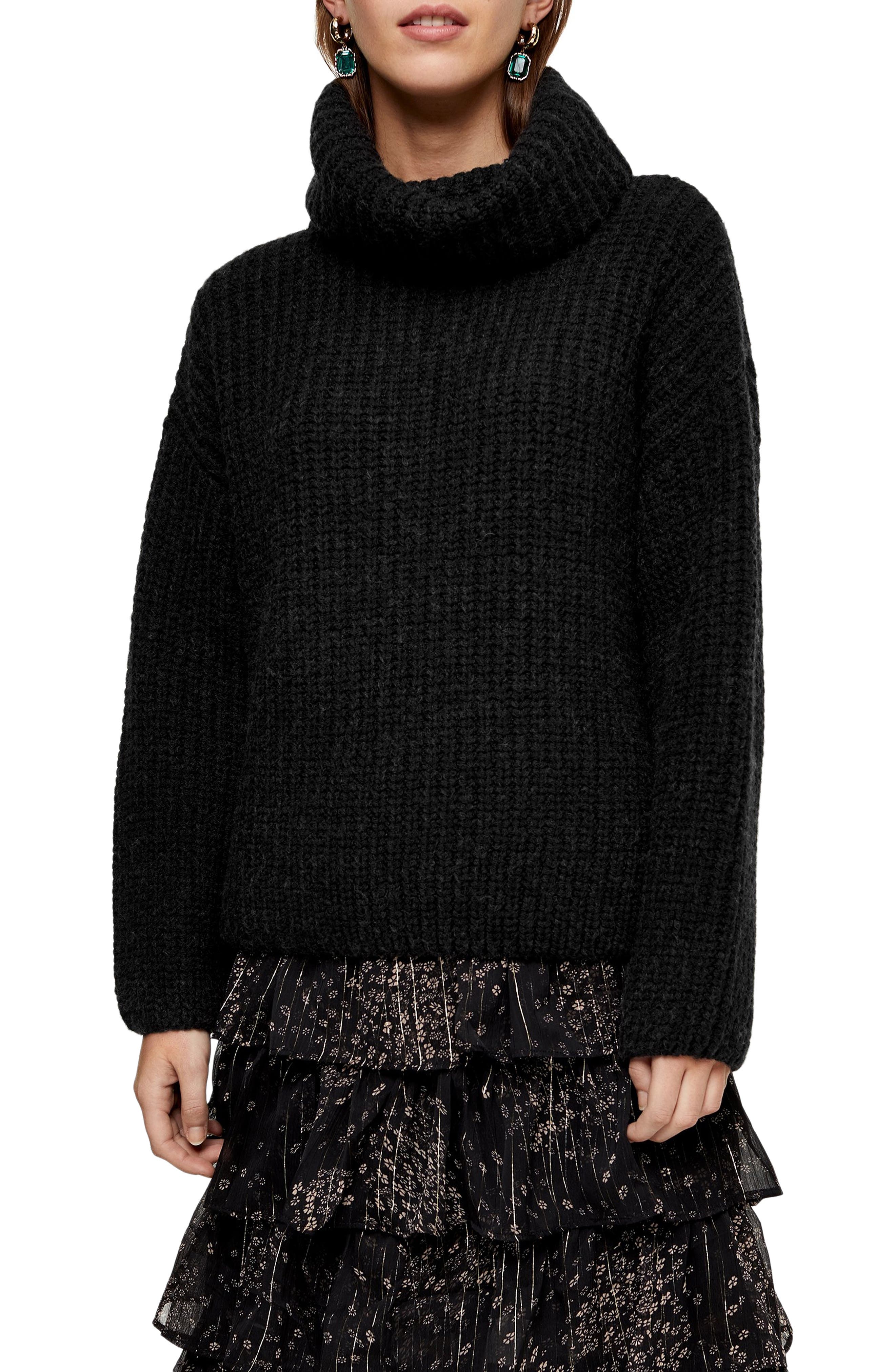 topshop chunky cable turtleneck sweater