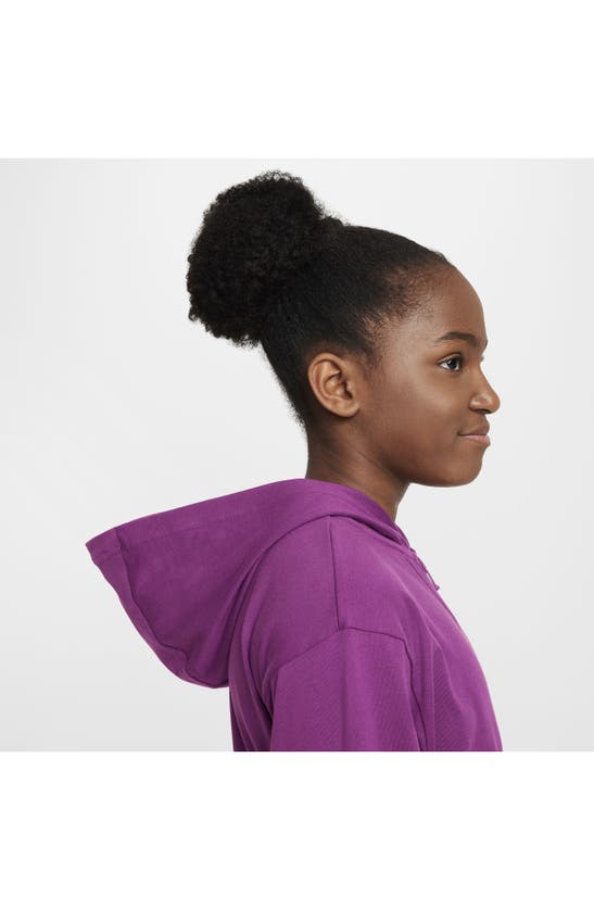 Shop Nike Kids' Sportswear Cotton Jersey Hoodie In Viotech/ University Gold
