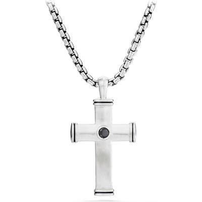 David Yurman Streamline Cross Tag With Black Diamonds