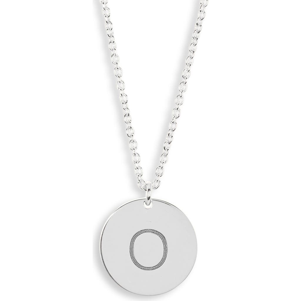 Meshmerise Initial Disc Pendant Necklace In White-o