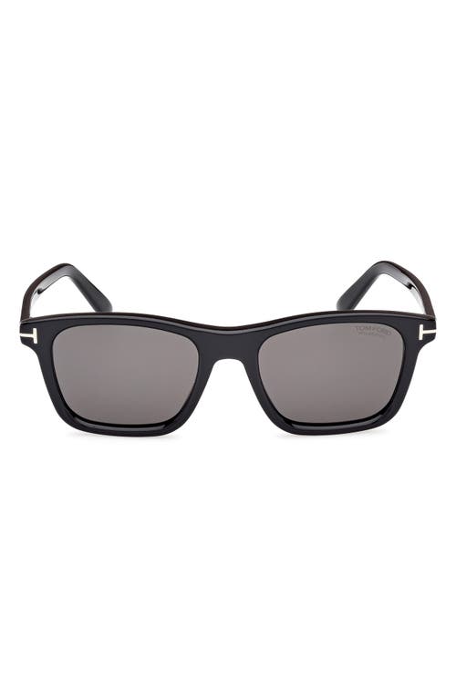 Shop Tom Ford Barron 54mm Square Sunglasses In Shiny Black/eco/lenses