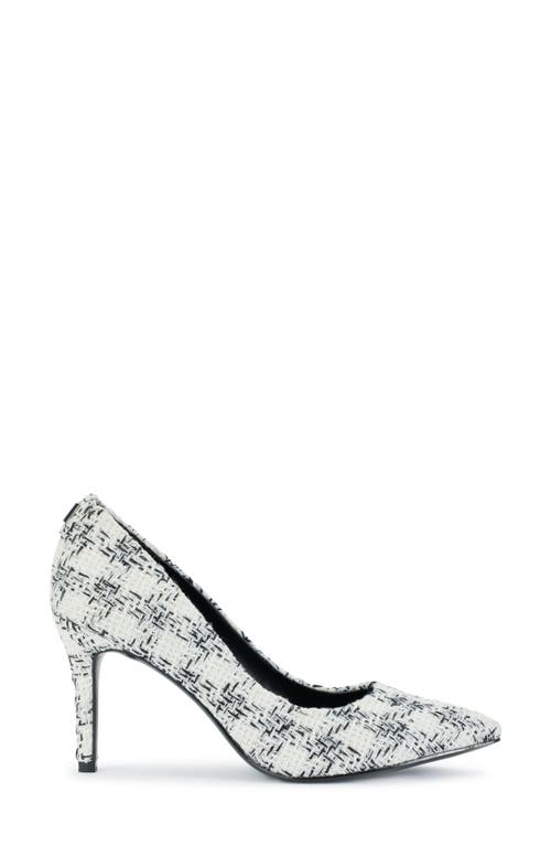 Shop Karl Lagerfeld Paris Royale Check Pointed Toe Pump In White/black