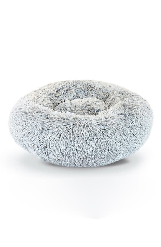 Precious Tails Super Lux Shaggy Faux Fur Pet Bed In Ice Gray