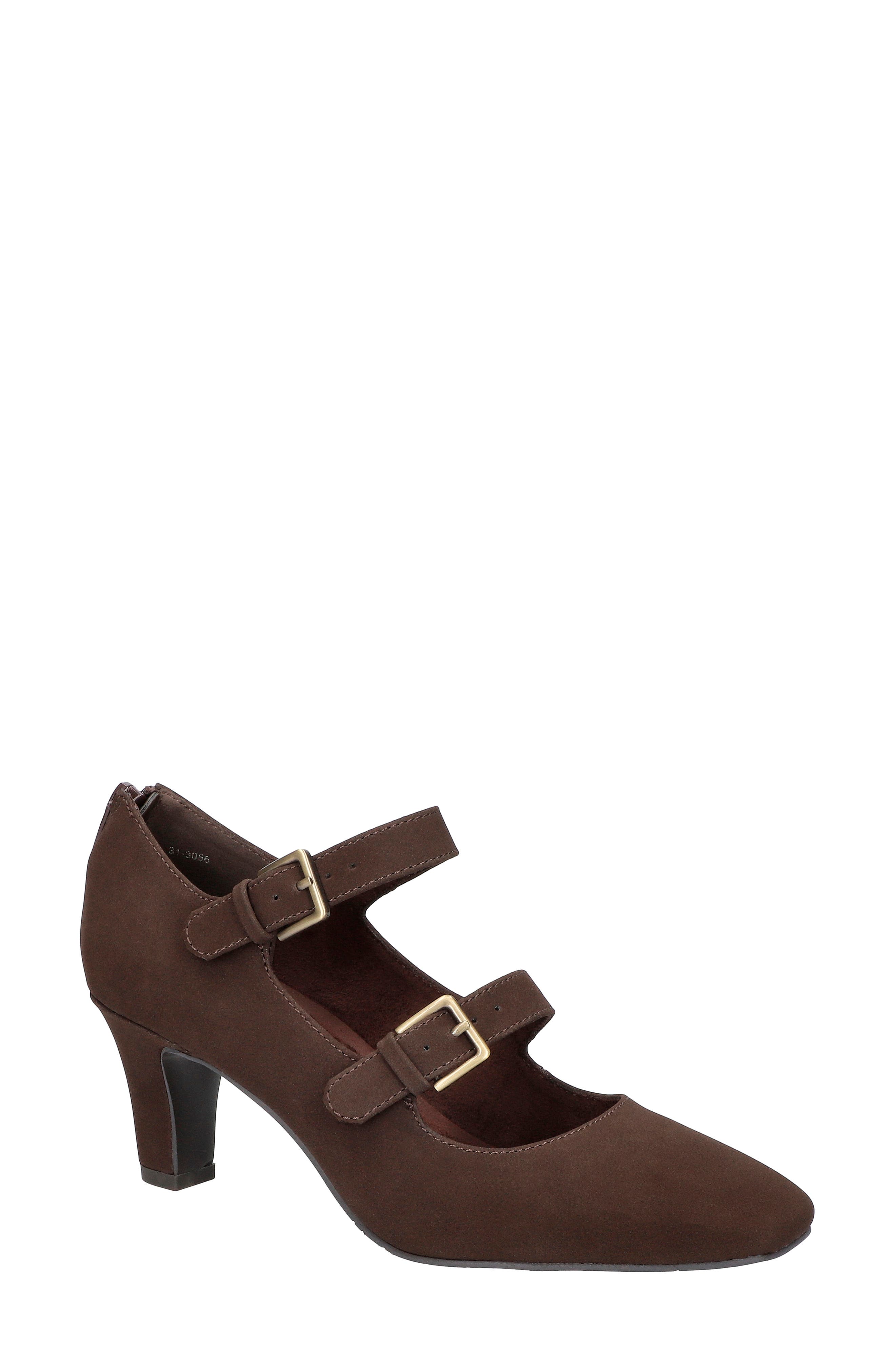EASY STREET Willis Square Toe Mary Jane Pump in Brown Matte 