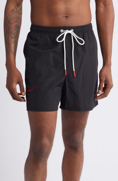 Shop Elwood Venice Nylon Swim Trunks In Coal