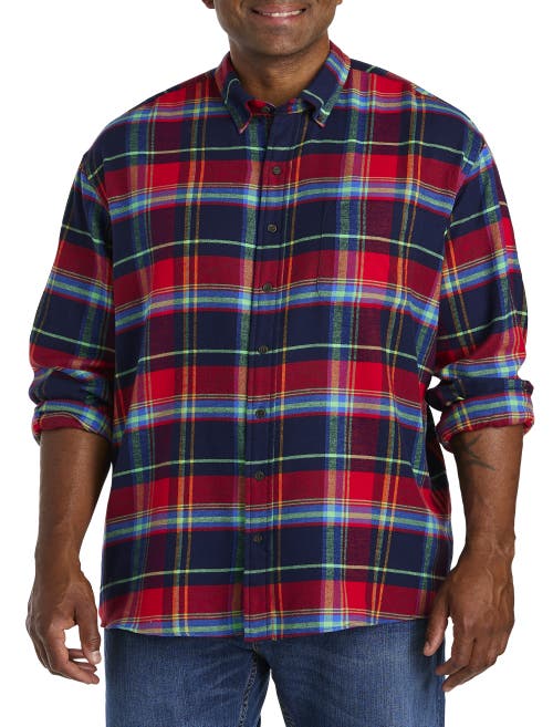 Shop Harbor Bay By Dxl Multi-plaid Flannel Sport Shirt In Bright Multi