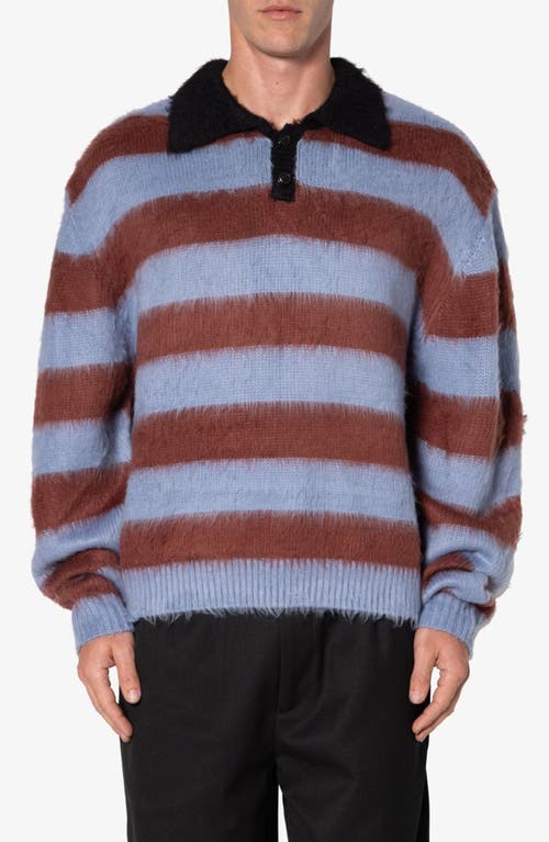 MNML MNML PREP STRIPE FUZZY POLO SWEATER 