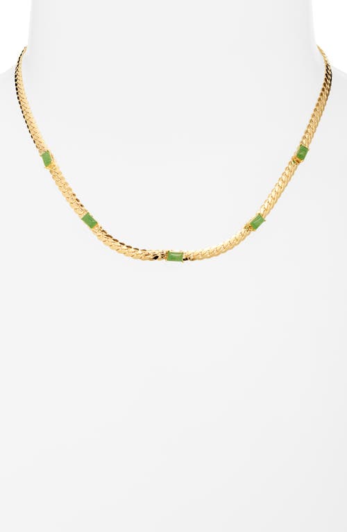 Shop Nordstrom Demi Fine Stone Station Necklace In Green Onyx- Gold