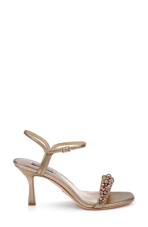 Shop Badgley Mischka Collection Caitlyn Metallic Satin Sandal In Bronze
