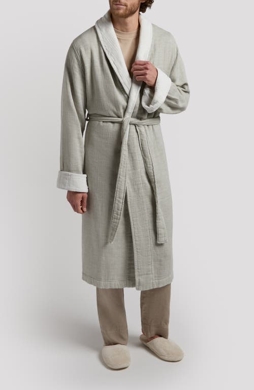 Cloud Organic Cotton & Linen Robe in Moss With Cream