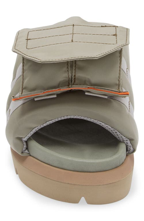 Shop Sacai Pocket Mismatched Slide Sandals In L/khaki