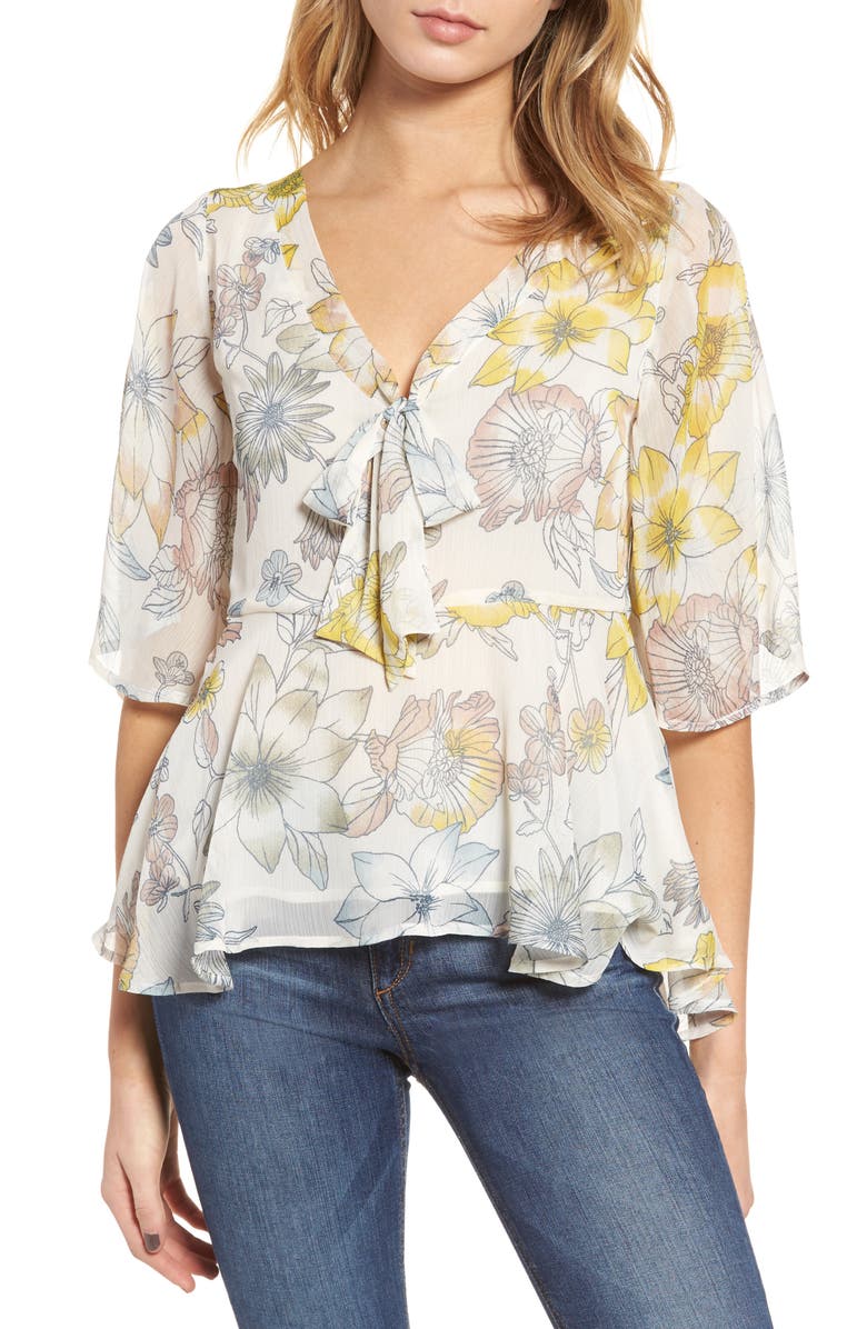 cupcakes and cashmere Keenan Floral Blouse | Nordstrom