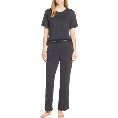 Chalmers Edith Cotton Jersey Pajamas, Grey