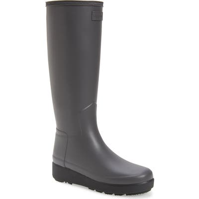 Hunter Refined Creeper Tall Rain Boot, Grey